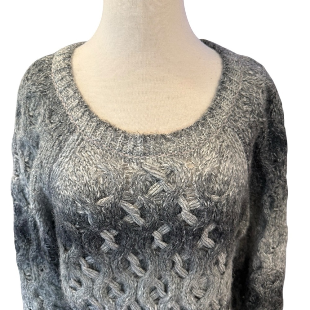 Sundance Gradient Gray Wool Blend Knit Sweater Size Large - Picture 2 of 11